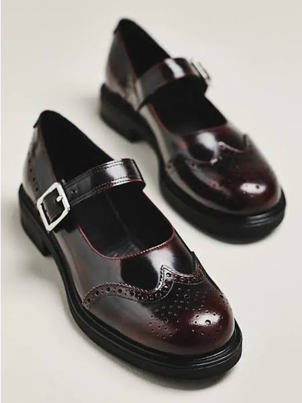 Vagabond Freya Mary Jane Flats in Dark Burgundy